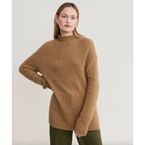 NWT Jenni Kayne Alpaca Wool Mockneck Pullover Sweater Tan Size 2X Old Money $345
